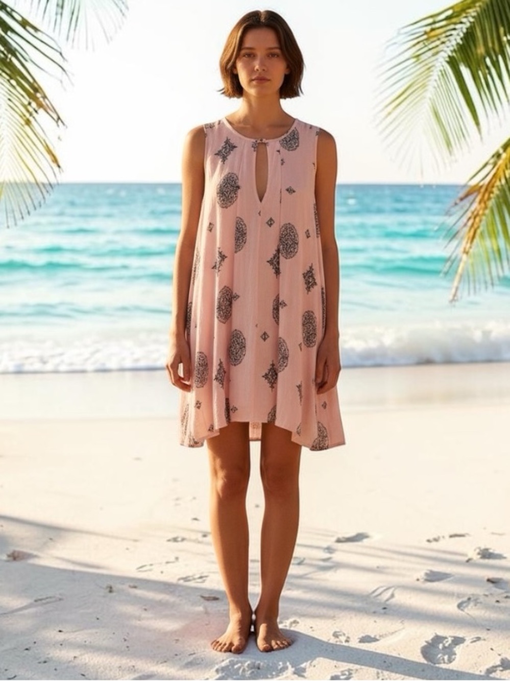 Free People Medallion Swing Dress Large